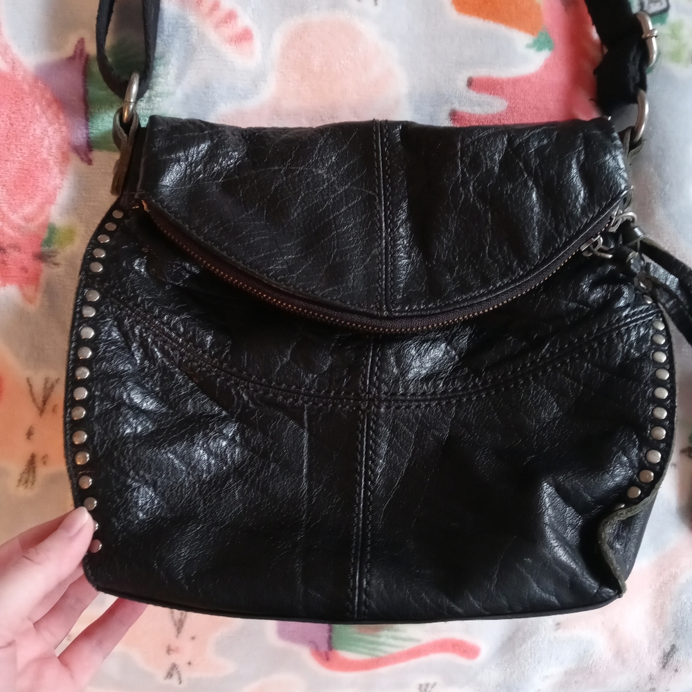 The Sak Black Leather Crossbody Bag